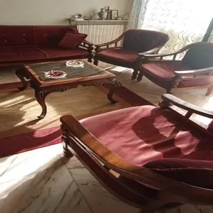 طقم جلوس خشب زان ومخمل يتألف من 6 مفردات وثلاثية  3
